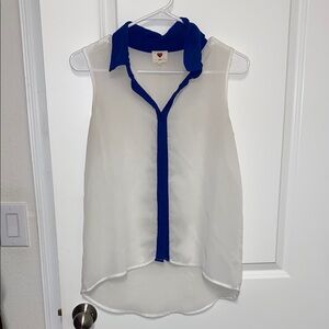 Sleeveless Button Down Sheer Top